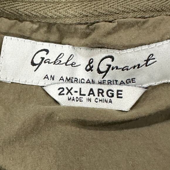 Gable Grant Mens Henley Shirt XXL Green Long Sleeve 100% Cotton Rustic STAIN - Picture 4 of 9